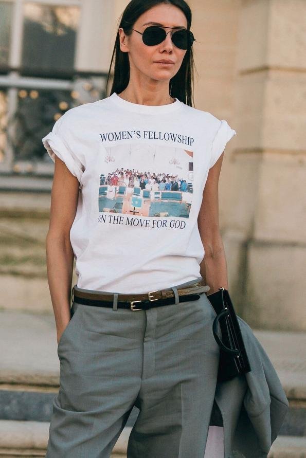 Camiseta blanca estampada